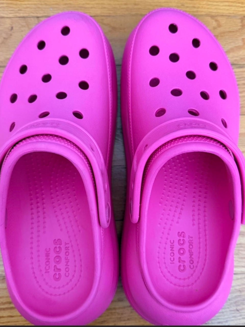 Crocs Classic Crush Platform Chunky Pink Clog Womens Size 9